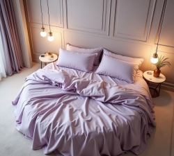 Комплект постільної білизни на Кругле ліжко Ніжно Бузковий Чернигов