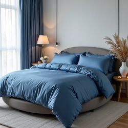 Комплект постільної білизни на Кругле ліжко Синій темний Чернигов