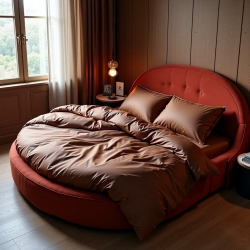 Комплект постільної білизни на Кругле ліжко Темний Беж Чернигов