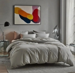 Комплект постільний Фланель однотон Сірий Супер Люкс Чернигов