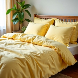 Постільний комплект Фланель однотон Жовтий Супер Люкс Чернигов