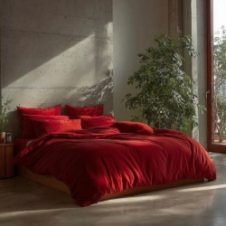 Постільний комплект Фланель Червоний однотон Супер Люкс Чернигов