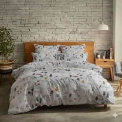 Постільний комплект Фланель Зима (верх набивний - низ однотон, простирадло однотон) Чернигов